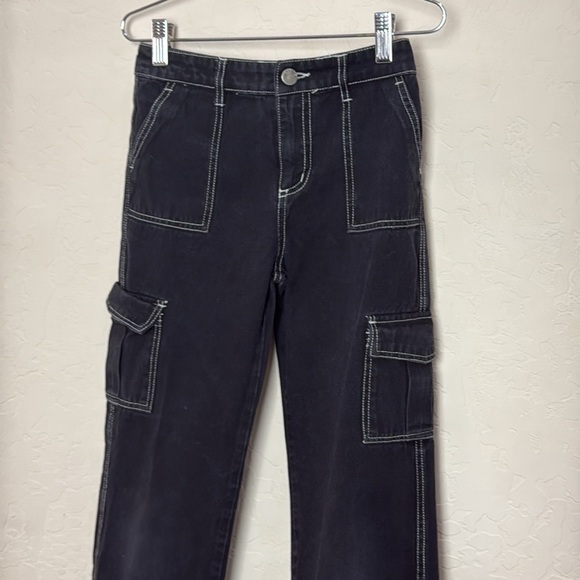5 for $25 🌈 RSQ carpenter jeans girls size 12 black with white stitching - Picture 3 of 5
